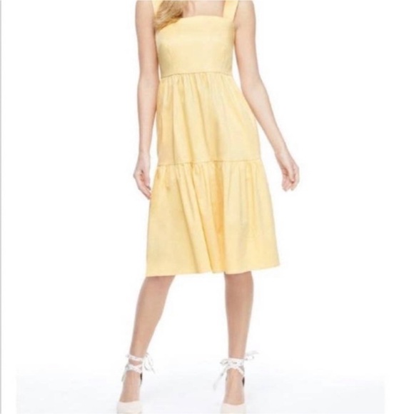 Gal Meets Glam Desiree Dress in Canary Yellow Size 10 Midi Length Sleeveless - Picture 3 of 10